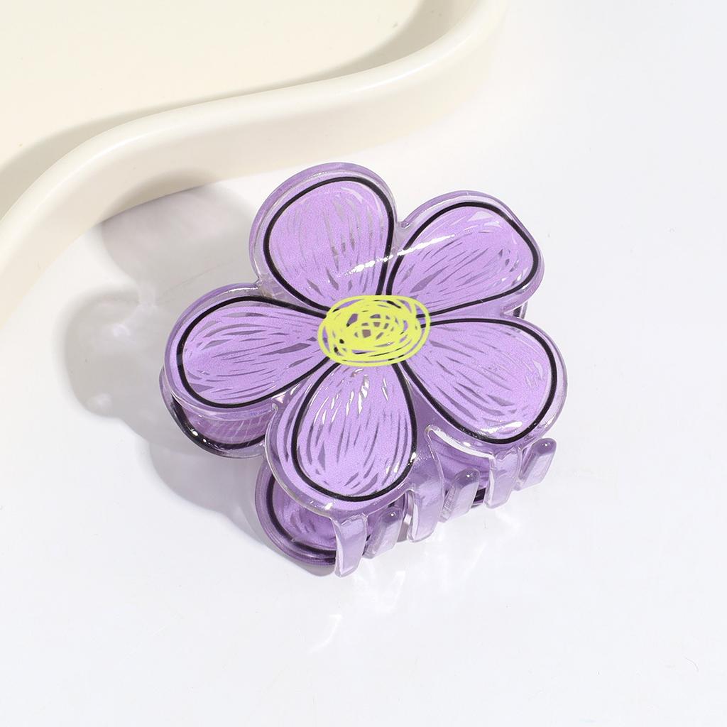 1pc Manga flower hair clip, girlish style, disheveled temperament, grabbing clip, internet celebrity, large shark clip