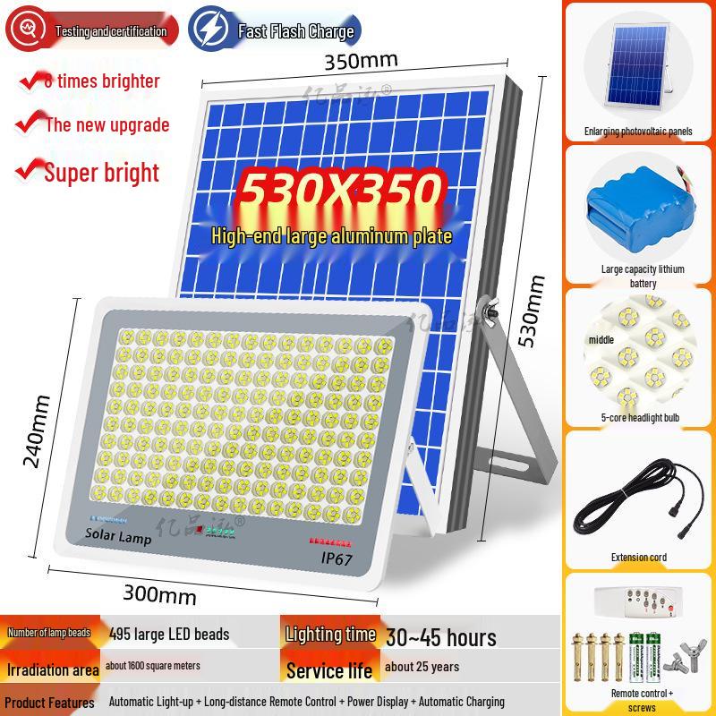 2024 Model: High-Power Solar Courtyard & Indoor Light - Super Bright, One-to-Two Street Light