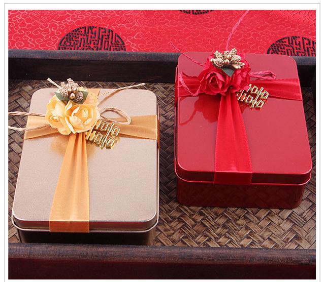 Customizable Rectangular Wedding Candy and Cigarette Tin Gift Box Set