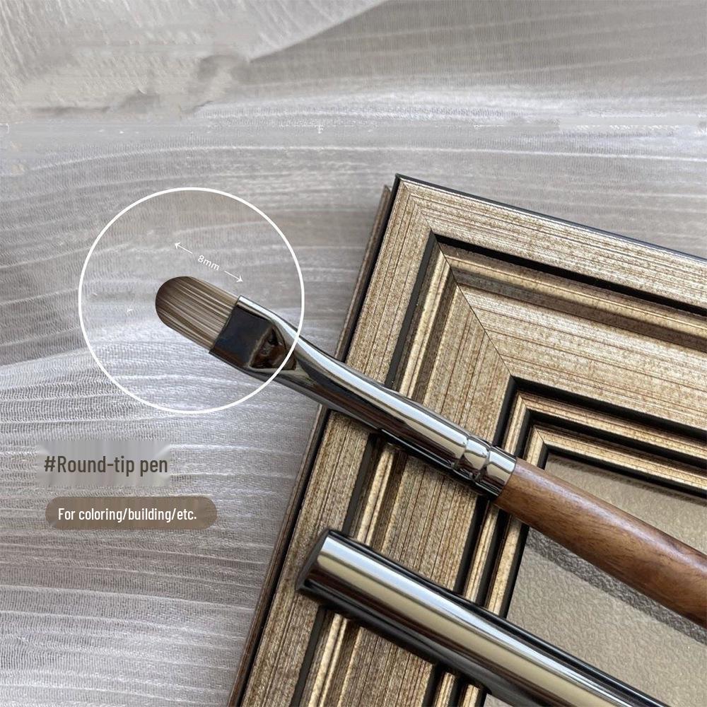 Walnut Wood Nail Art & Watercolor Brushes Set: High-End Blending & Liner Tools for Gradient Painting.