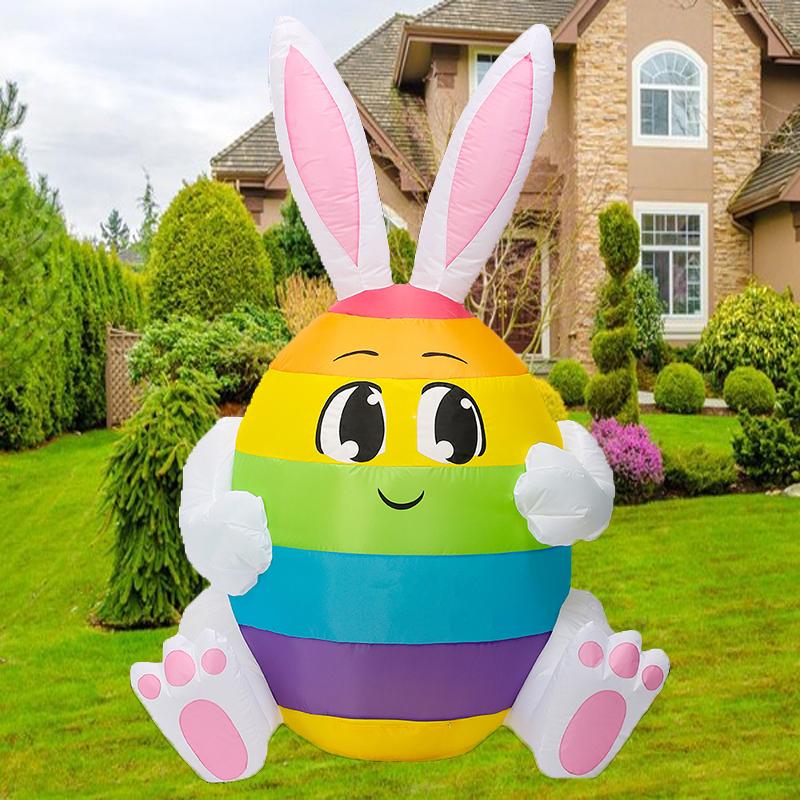 Osterhase Aufblasbare Dekorationen Aufblasbare Ostern Bunte Eier Eingebaute LED DIY Garten Hof Rasen Innen Außen Partydekor