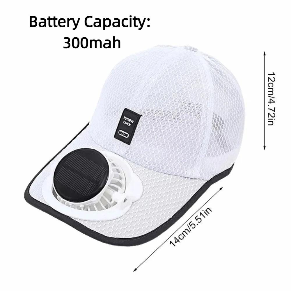 Sun Protection Solar Powered Fan Hat Strong Wind Lightweight Breathable Mesh Sun Hat Portable Unisex Summer Fan Visor Cap