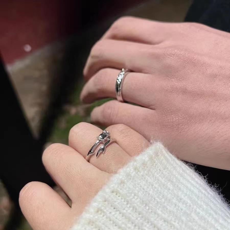 

JMXD-Парное кольцо, Маленький принц и Роза, Пара колец с надписью Niche Light Luxury, Подарки на День святого Валентина Opening adjustable