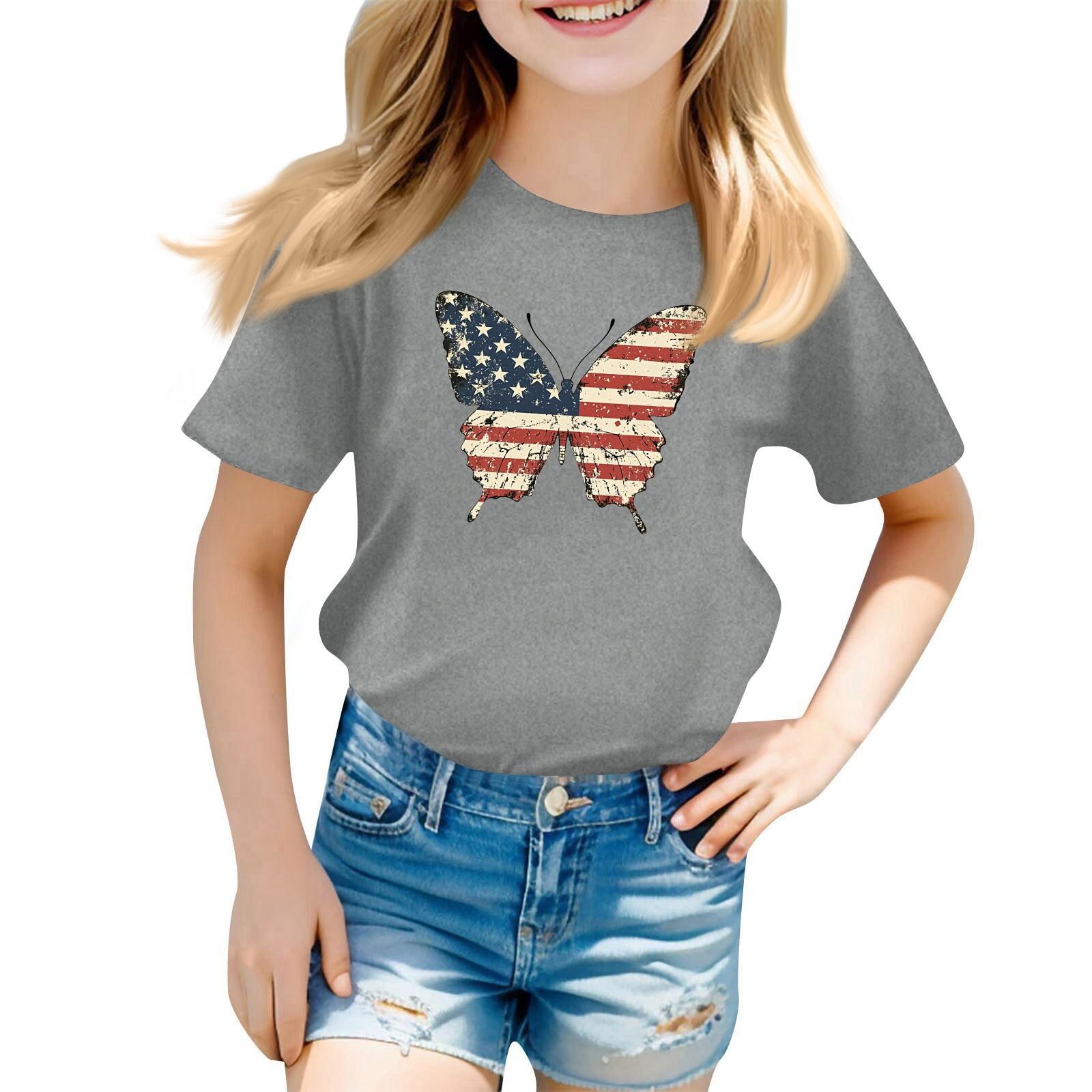 

Детский набивной короткий рукав круглый вырез повседневный удобный свободный легкий топ 120