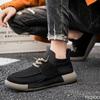 Spring and Autumn Fashion Outdoor Leisure Anti Slip Work Men's Shoes Black Flat Bottom One Foot Sports Men's Single Shoes