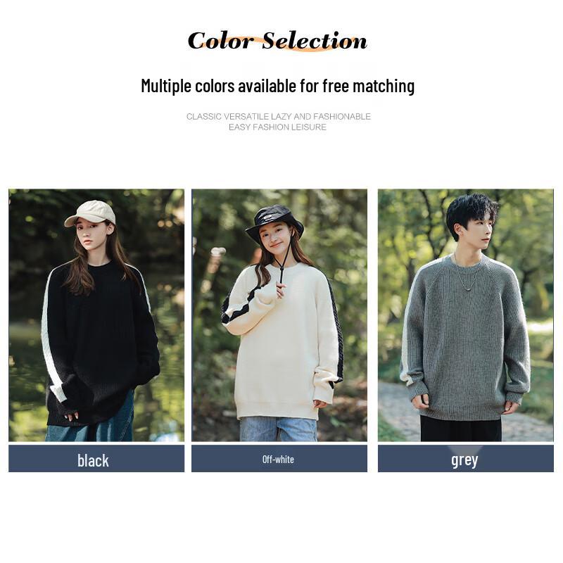 EASTERN CAMEL Unisex Color Block Warm Knit Sweater