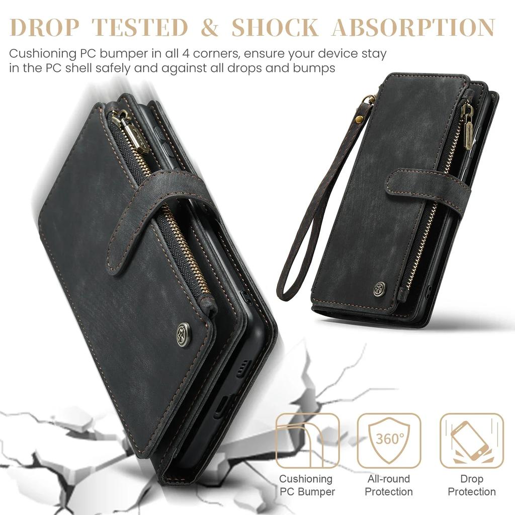 NEW Leather Wallet Mobile Case for Samsung Galaxy S25 S24 S23 Plus S22 S21 S20 Ultra A54 A55 Kickstand Flip Phone Cover Shell