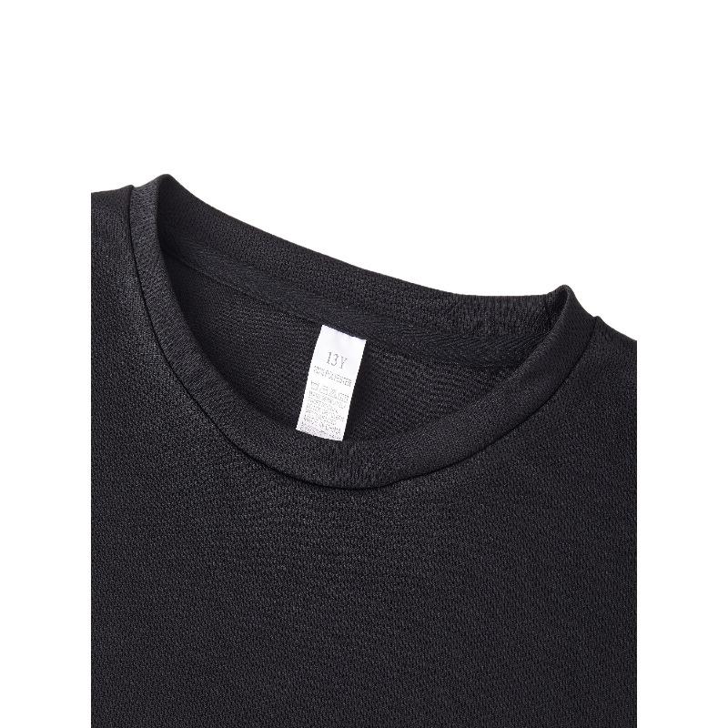 Boys Crewneck Short Sleeve Tee, Minimalist Line Heart Hand Print Cool Streetwear Summer Top