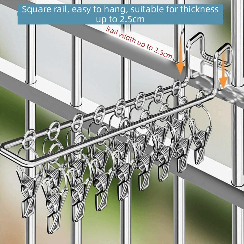 Stainless Steel Socks Drying Rack 10/16 Clips Window Net Clothespin Durable Socks Clips  Closet