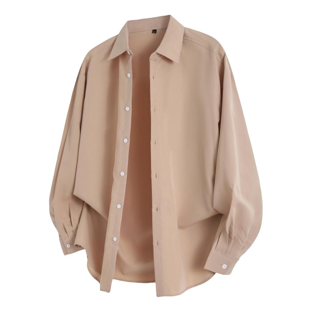 Men's Casual Comfortable Long-Sleeve Shirt Cardigan With Lapel Collar Top