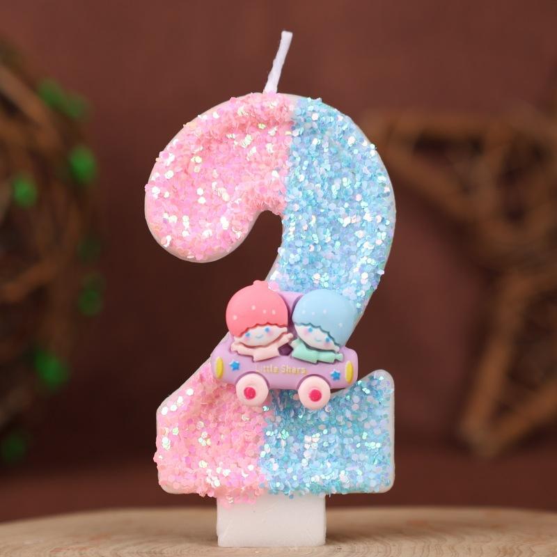 Gemini Digital Birthday Candle Cake Decoration Holiday Birthday Celebration Handmade Candle 0-9diy