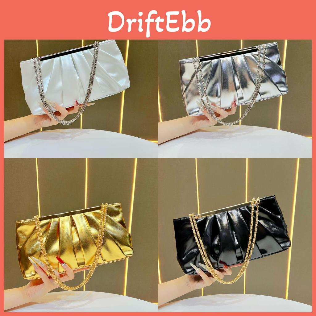Pu Material Womens Clutch Purse With Chain Strap For Evening Dinner Party Use