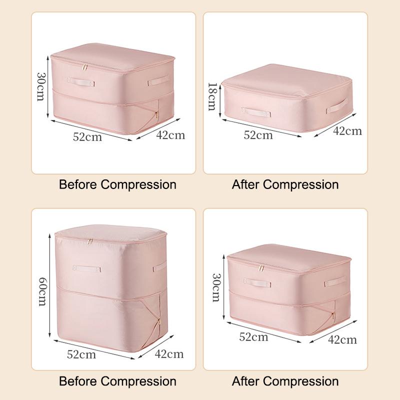 Compression Duvet Storage Bag Large Capacity Closet Cabinet Organizer Storage Pouch Ultra Space Saving Self Compression Organizer