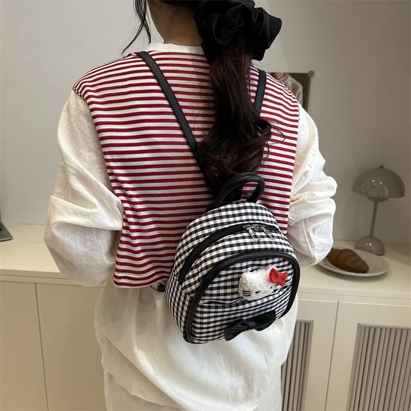 Fashion Plaid Boys And Girls Backpack Mini Cute Kindergarten Baby Small School Bag Children'S Backpack