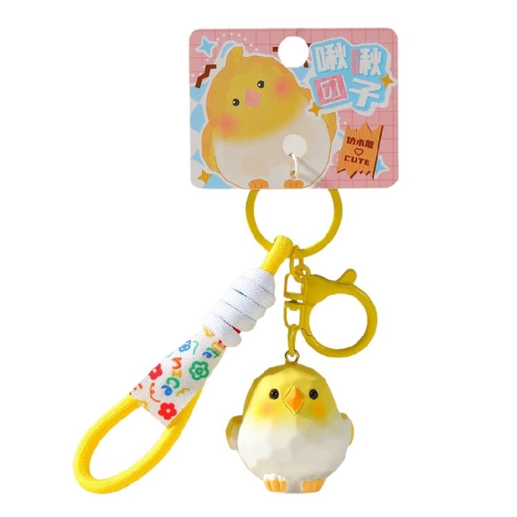 Eye Catching Resin Bird Key Holder Artistic Carving Design Compact Bag Pendant Christmas Gift For Kids Adults