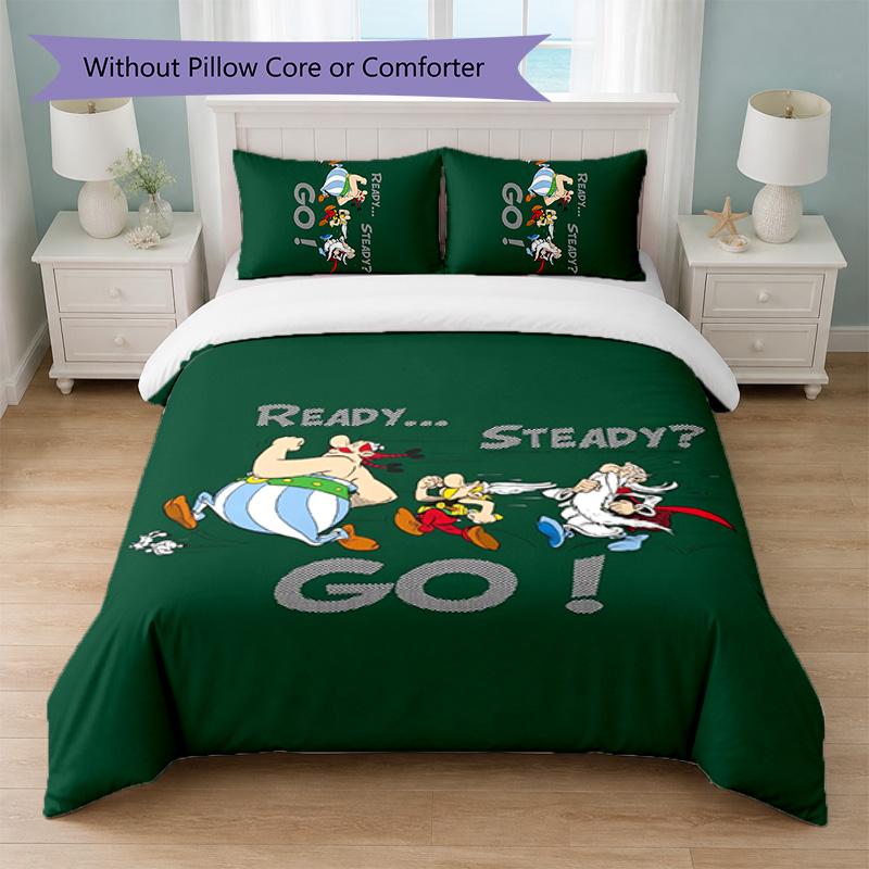 Asterix & Obelix Print 3Pcs Duvet Cover Set 1 Duvet Cover and 2 Pillowcases Soft Bed Linen For Household Bedroom