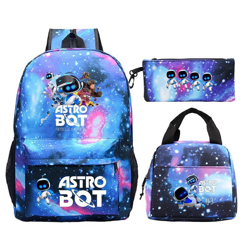 Neues Astro Bot Spiel Merchandise Druck Grund- und Sekundarschule Schultasche Außenhandel Freizeit Kinder Federmäppchen Lunchtasche