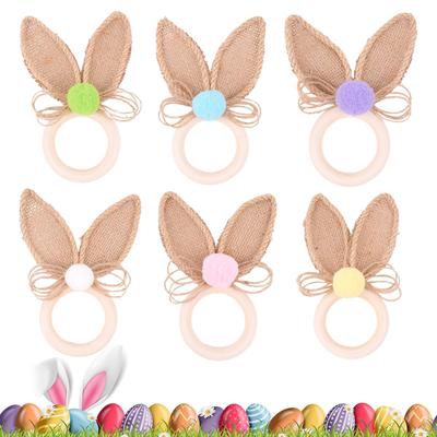 Easter Bunny Napkin Rings 6Pcs Rabbit Pattern Napkin Holders Golden Festivel Table Decor For Birthday Easter Celebrations Decor