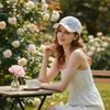 Embroidered Flower Lace Baseball Cap With Breathable Mesh For Sun-Protection