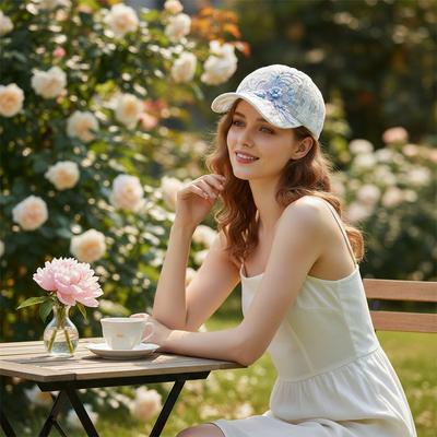 Embroidered Flower Lace Baseball Cap With Breathable Mesh For Sun-Protection