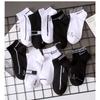 10 Paires de Chaussettes Socquettes Simples à Rayures et Motifs Lettres pour Homme, Chaussettes Confortables, Respirantes, Douces et Absorbant la Sueur pour l'Extérieur pour Homme