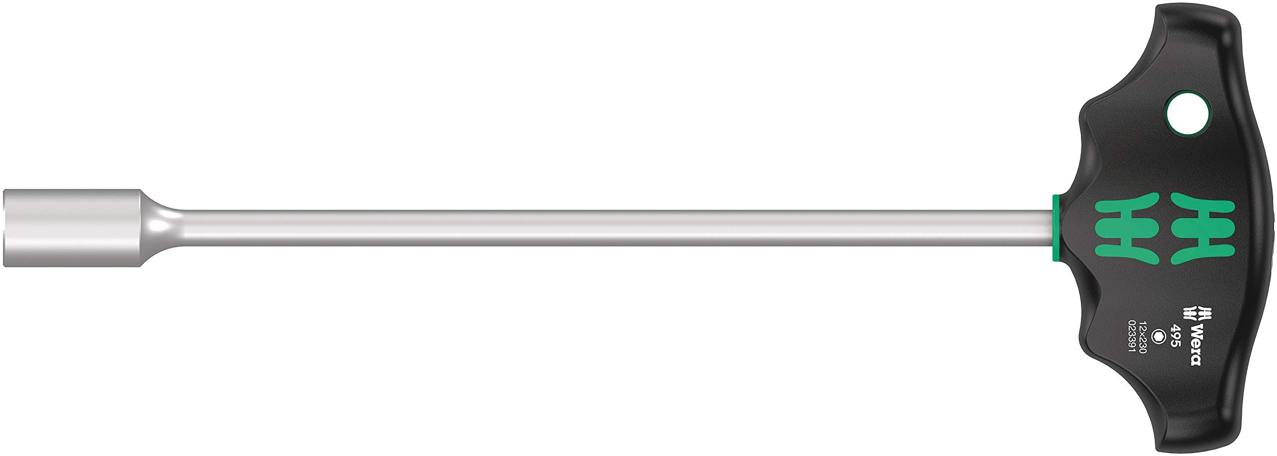 

WERA Nut 12mm 230mm Shaft 023391 Driver, T-Handle, Hex, Length, зелёный