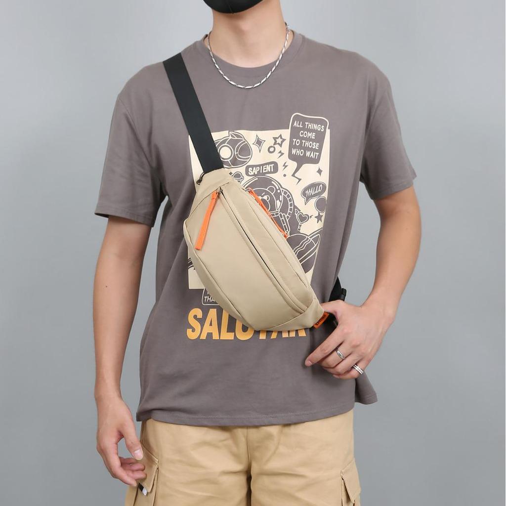 Men's Wear-Resistant Crossbody Bag: Trendy, Simple, Sports-Style Mobile Waist & Chest Bag