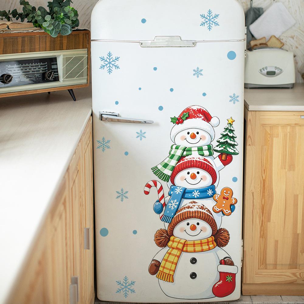 Christmas Snowman Snowflakes Bedroom Living Room Festive Atmosphere Decoration Wall Stickers