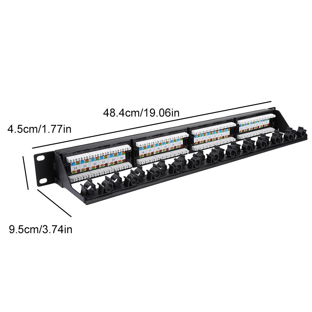 Gold Plated 24 Port Mountable Data Patch Panel High Speed CAT6 CAT 6 Network Cable Rack