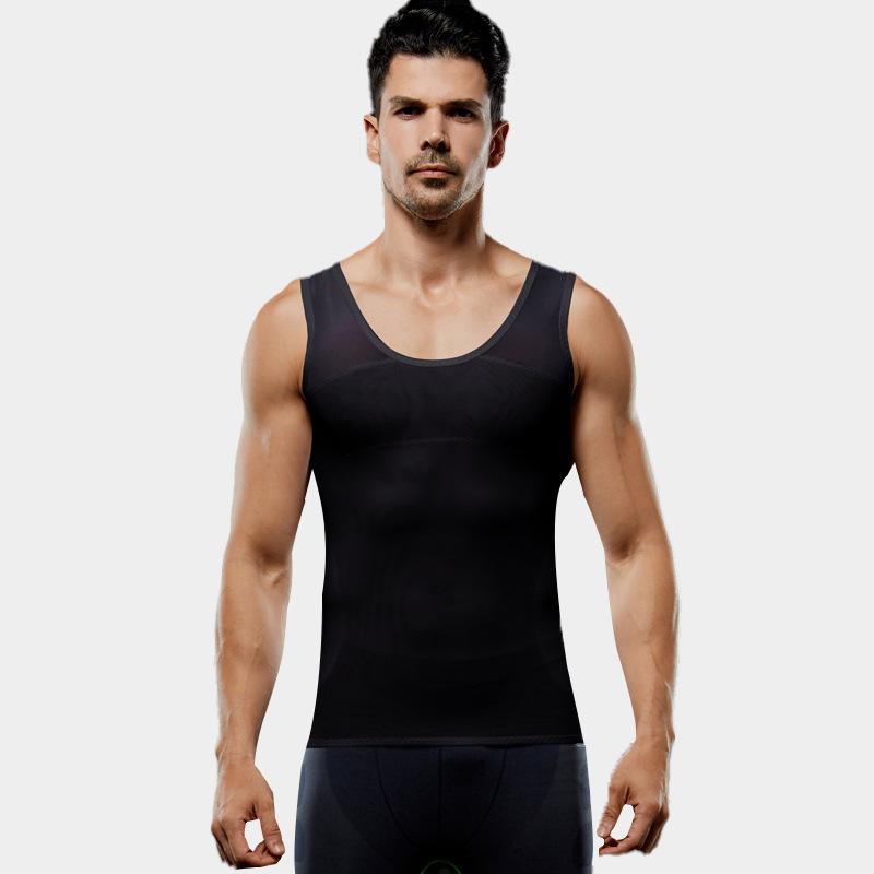 

Breathable Chest Binder Men s Tummy Control Tight Vest Shapewear XXXL чёрный