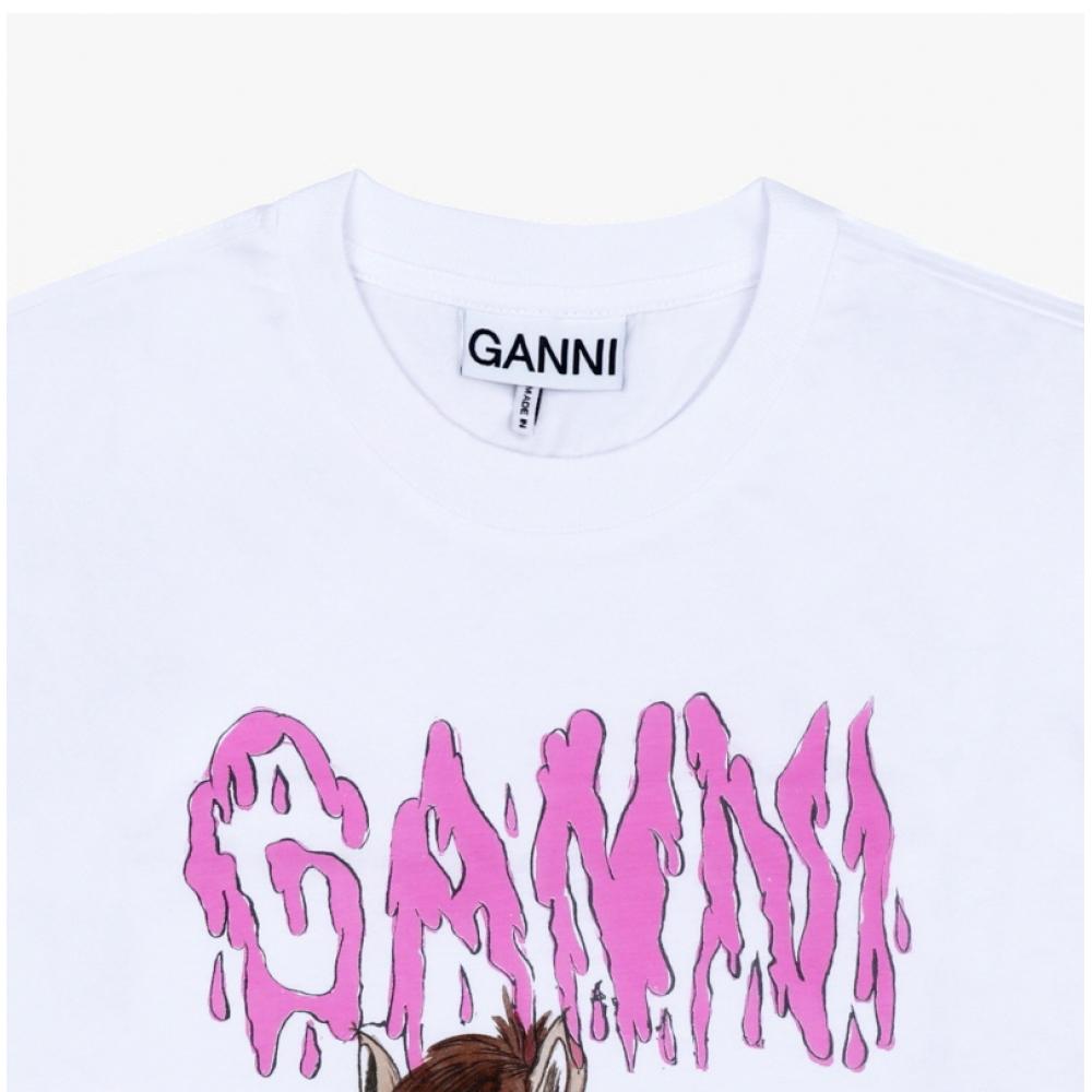 Ganni Women S ShorT Sleeve T ShirT Pony Logo A1050048 151