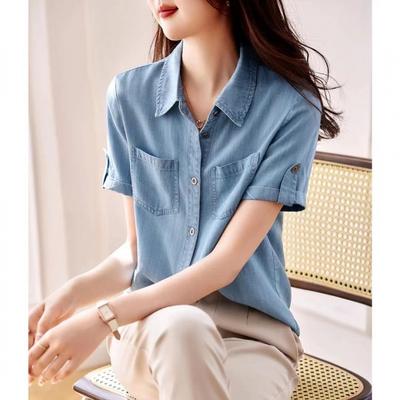 Denim Shirt Spring and Summer New Style Fashionable and Versatile Loose Design Shirt