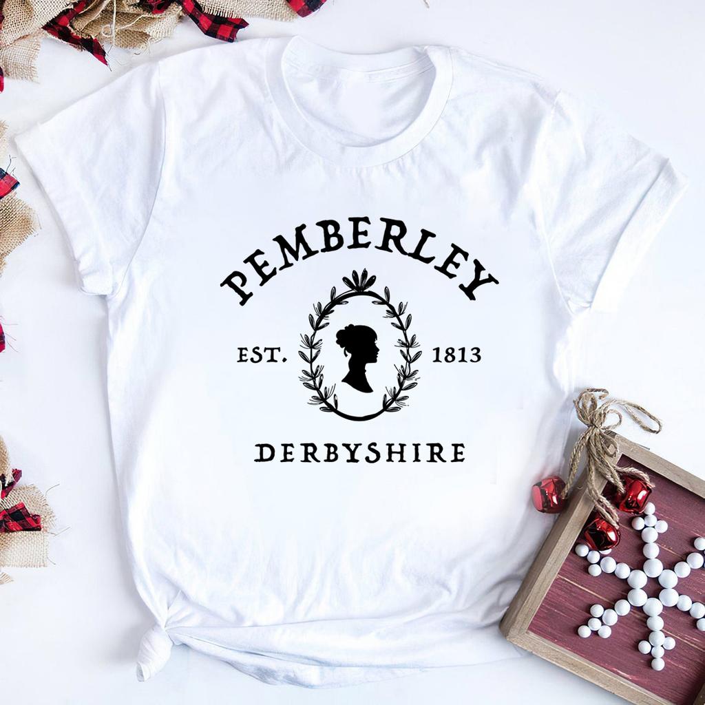 Jane Austen Shirt Pride and Prejudice T-Shirt Pemberley Shirts Book Lover Tees Vintage Feminist Tops