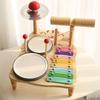 Brinquedos de Instrumentos Musicais de Percussão de Madeira para Crianças Conjuntos Playset Kit Musical de Madeira Tambor Musical para Bebê Sensorial Tambor para Crianças