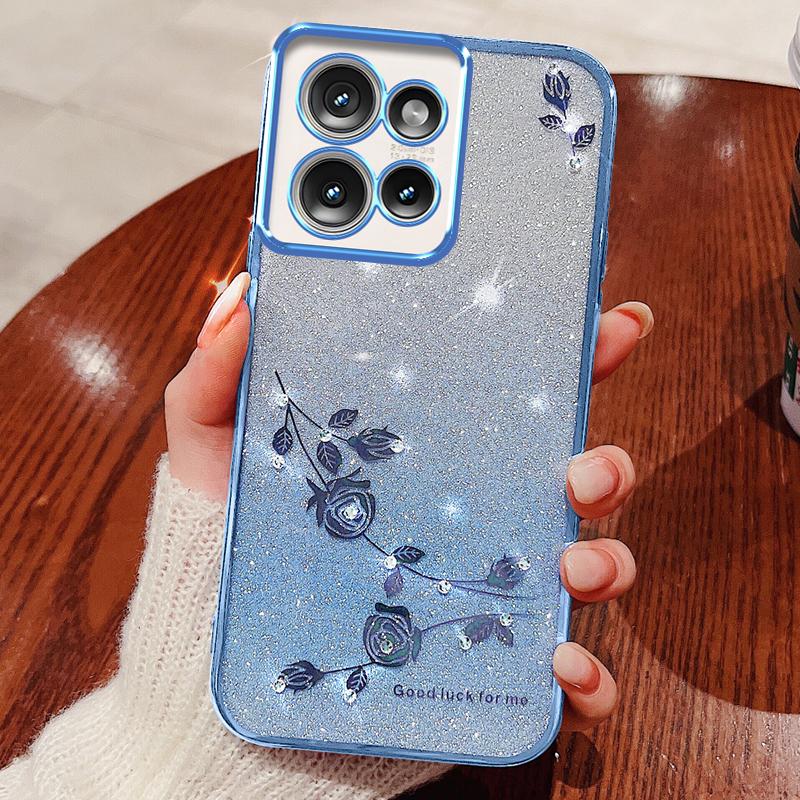 KADEM For Motorola Edge 50 5G Case Flower TPU Flexible Gradient Phone Cover