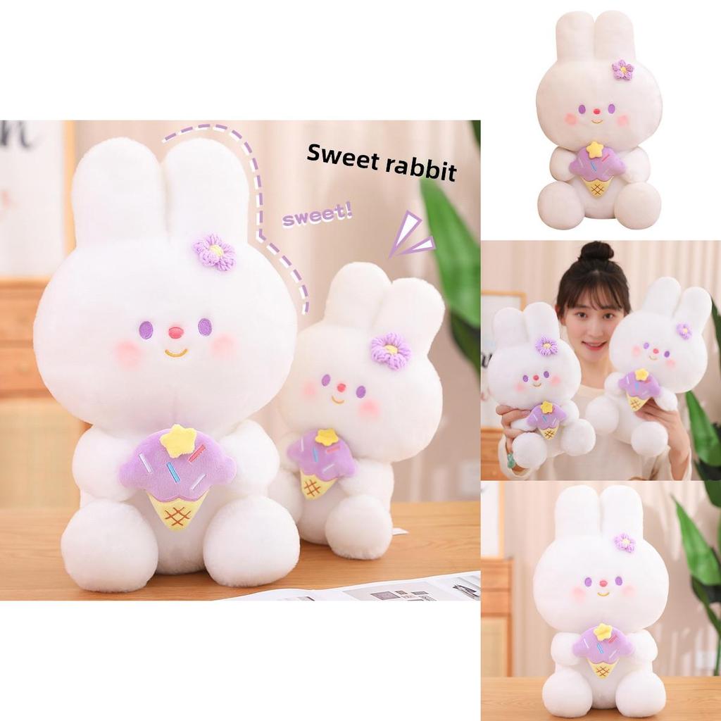 Sweet Bunny Plush Toy For Girls Cute Pillow Stuffed Animal Gift For Valentine's Day