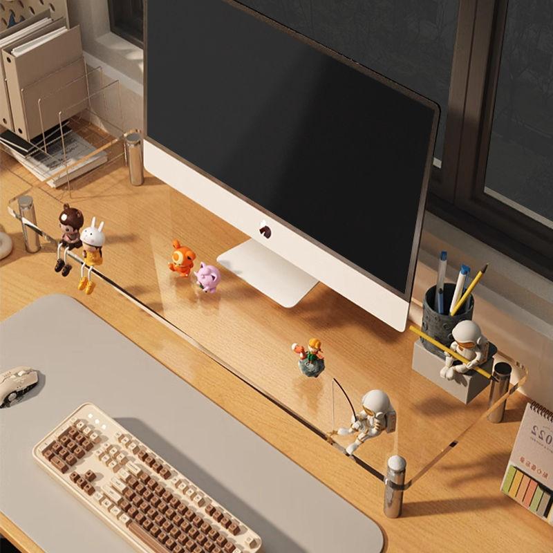 Acrylic Laptop Monitor Stand,Computer Riser Space-Saving,Clear Shelf - Ideal for Monitors,Laptops,Printers,Desktop Storage Decor