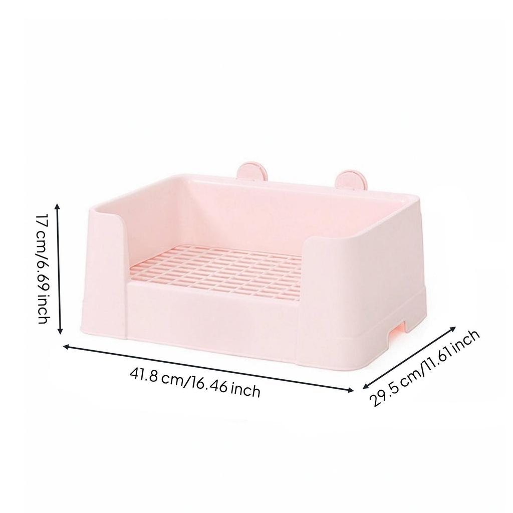 Toilettes pour lapin avec grille en acier inoxydable Litière spacieuse pour lapin