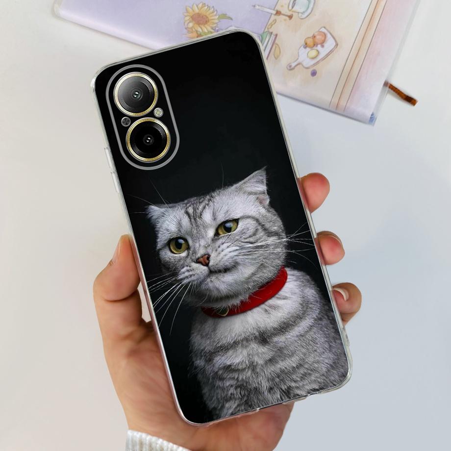 Weiche TPU-Stoßstange Hüllen für Realme C67 4G RMX3890 Rückabdeckung Dünnes Klares Silikon Handyhülle Damen Mode Malerei Funda C 67 4G