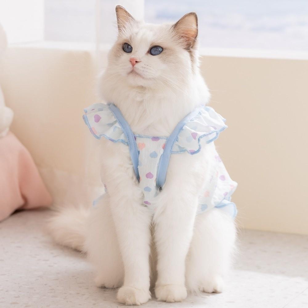 3D Floral Dog Princess Dress Comfortable Dog Vest Sweet Style Pet Harness Skirt  Small Dogs