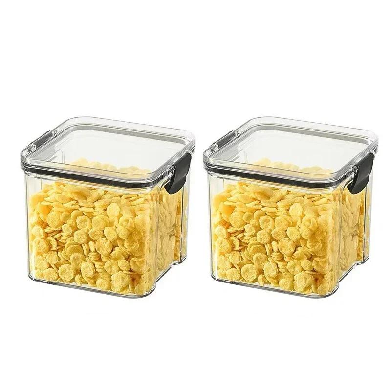 

1-4PCS Sealed Jars Kitchen Organizer Grain Storage Boxes Large Capacity Sealed Container Seasoning Jars Set Fresh-keeping Tank 460ML