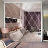 3D Diamond Splicing Mirror Wall Sticker Acrylic Decoration Removable Mirror Glass Sticker Background Wall Decoration 17pcs