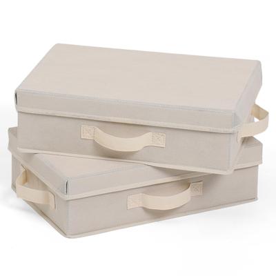 Astro Storage Beige X with Set of Storage Easy To Box, Brown, Lid, Half-Size (Horizontal), 2, Case, Stackable, Two-Tone, Carry, Organize, Foldable,