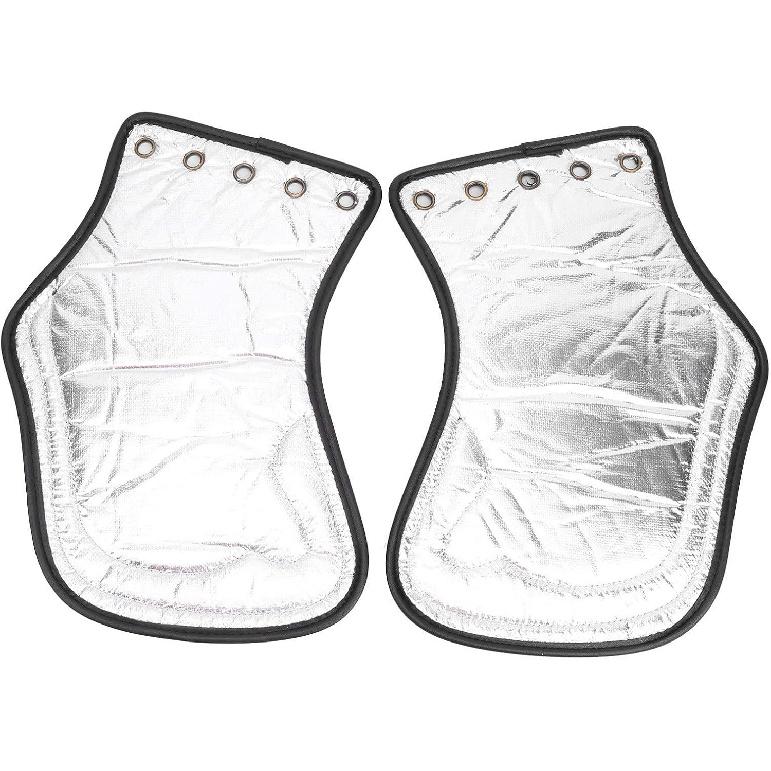 2pcs Universal Motorcycle PU Heat Deflector Engine Heating Insulation Cushion Saddle Guard Leather Side Saddle Heat Deflector