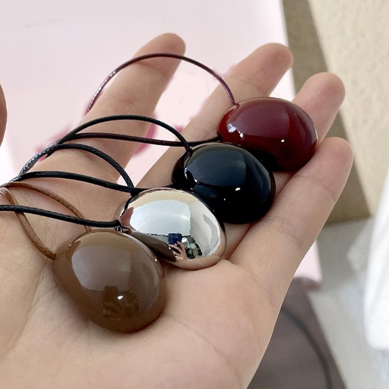 Simple Geometric Oval Pendant Necklace Fashionable Sweater Chain Fashion Jewelry Accessory Present for Women and Girls