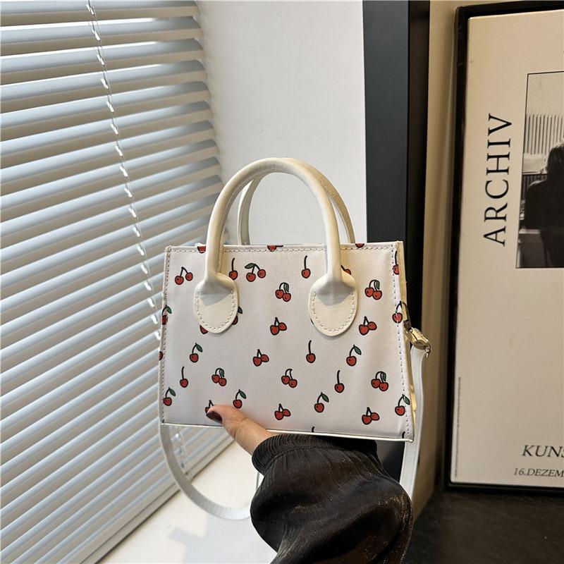 New Trendy Girl Handbag Fashi Commuter Cherry Pillow Bag Niche Printed Texture Shoulder Bag