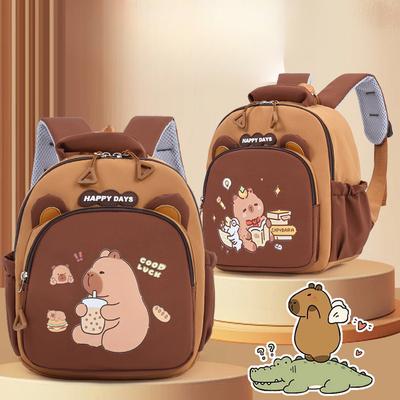 Mochila Escolar Capivara de Jardim de Infância Bolsas Infantis para Sair Capibala Mochila Pequena Meninas e Meninos Bolsas de Ombro Contrastantes.