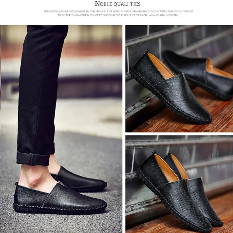 Men's Leather Casual Loafers Shoe Wedding Dress Shoes New Big Size Moccasins Shoes
