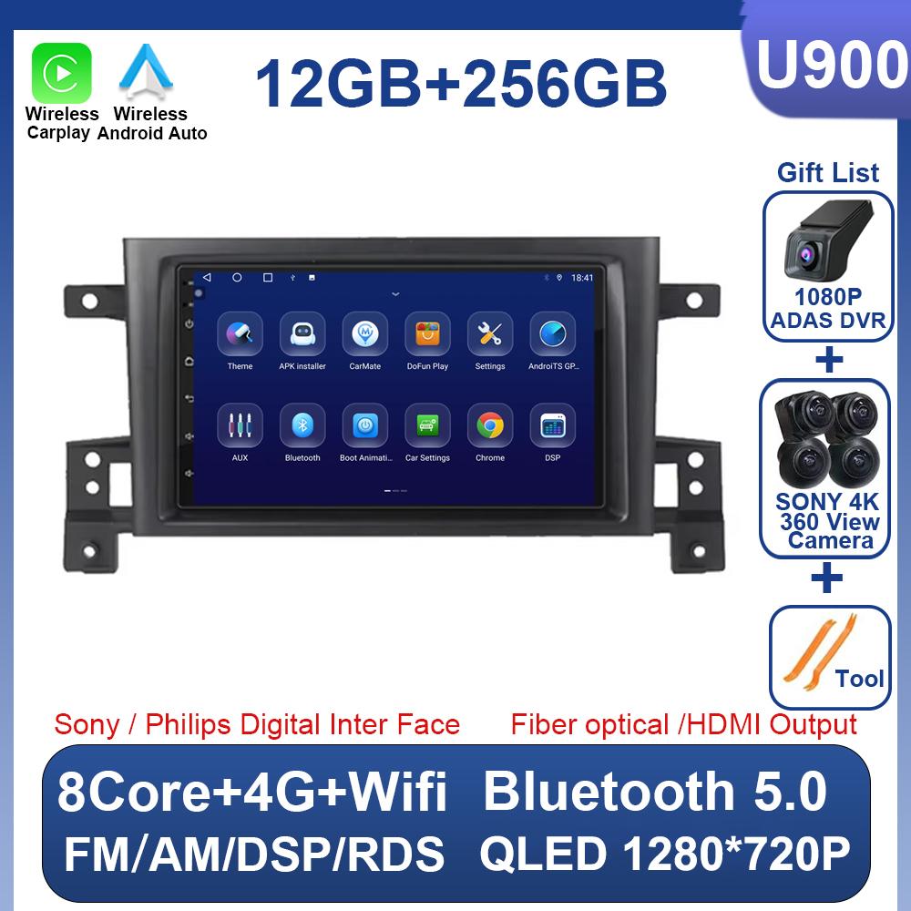 Car Radio Android 14 For Suzuki Grand Vitara 3 2005-2010 2011-2015 Car Radio Multimedia Player GPS Carplay Androidauto WIFI 2din
