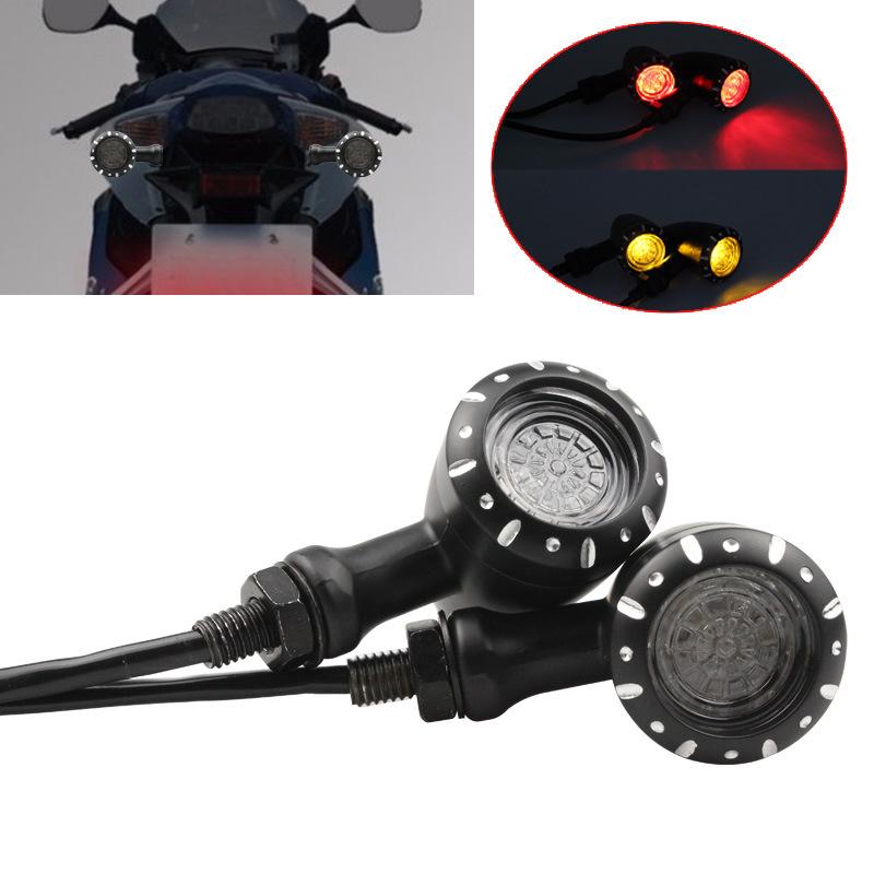 12V Motorcycle LED Turn Signal Brake Running Lamp Modified Bullet Turn Signal Lights LED Universal Motorcycle Indicator Lamp